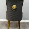 Majestic Black Gold Lion Knocker Chair - ASR Interiors