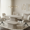 Davos Beige Oval Ceramic Dining Table - ASR Interiors