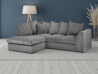 Harley Jumbo Sofa Grey Left Hand Facing Corner
