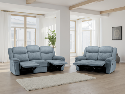 Myra Recliner Sofa Grey Fabric 3+2 Set