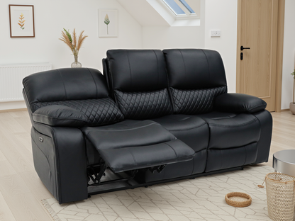 Orla Electric Recliner Sofa Black 3+2+1 Set