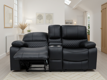 Orla Electric Recliner Sofa Black 2 Seater