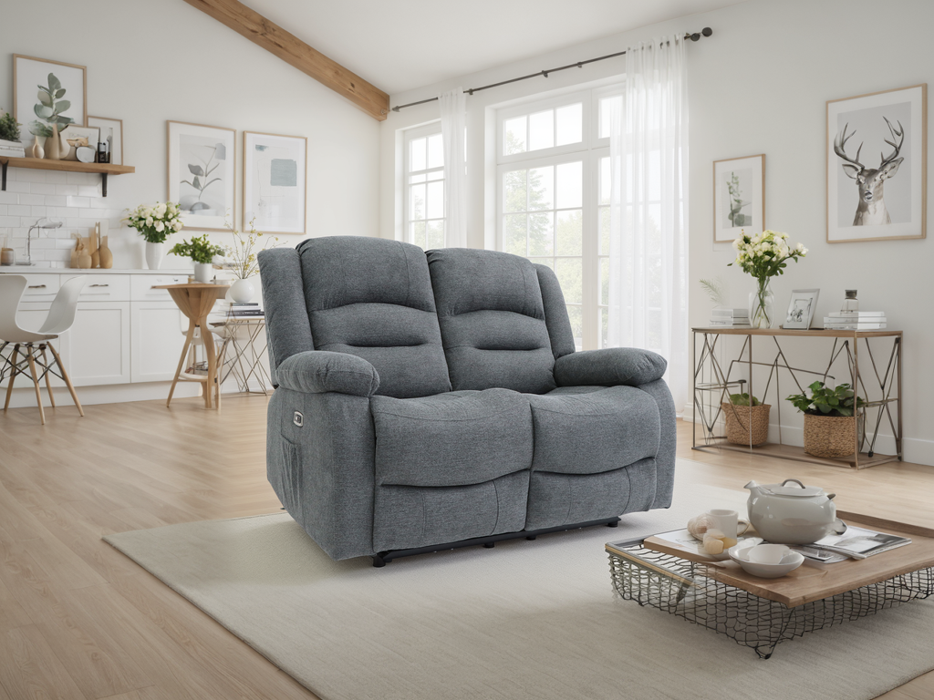 Alva Electric Recliner Sofa Graphite 2 Seater