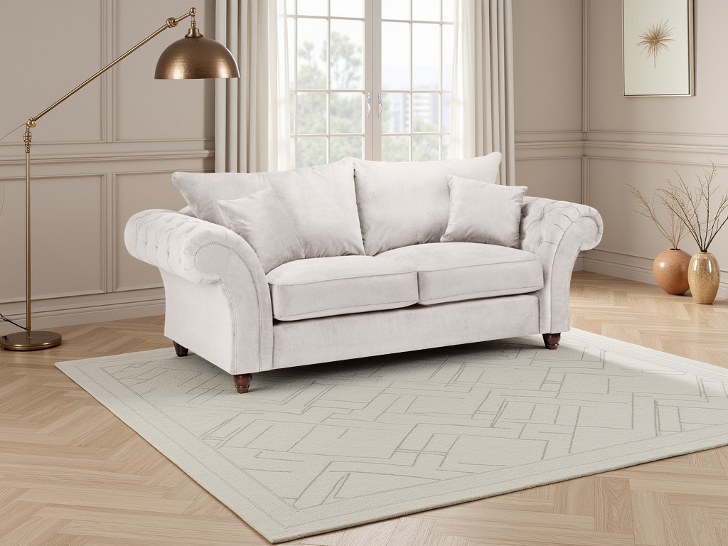 Windsor Fullback Sofa Stone 3 Seater