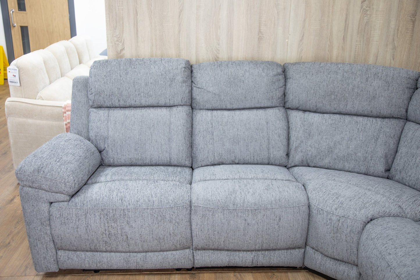 Owen Electric Recliner Sofa Grey Large Corner