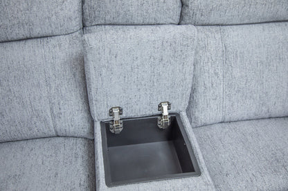 Owen Electric Recliner Sofa Grey Large Corner