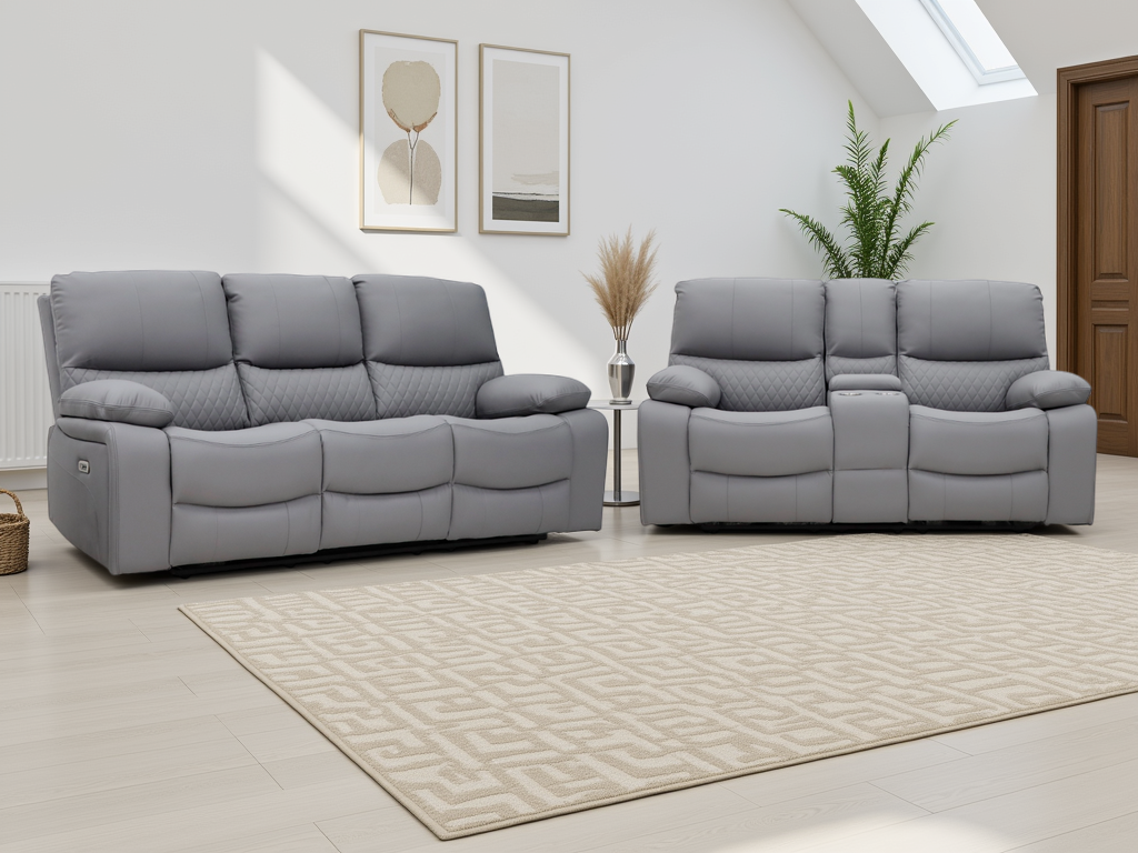 Orla Electric Recliner Sofa Grey 3+2 Set