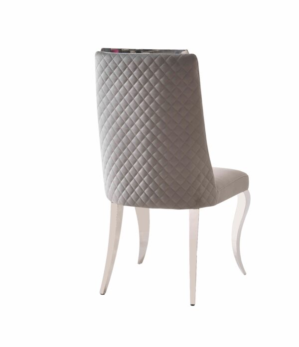 Roxby Grey and Chrome Dining Chair - ASR Interiors