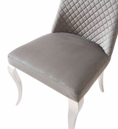 Roxby Grey and Chrome Dining Chair - ASR Interiors