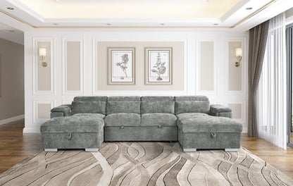 Alaya Sofabed Grey U Shape Corner