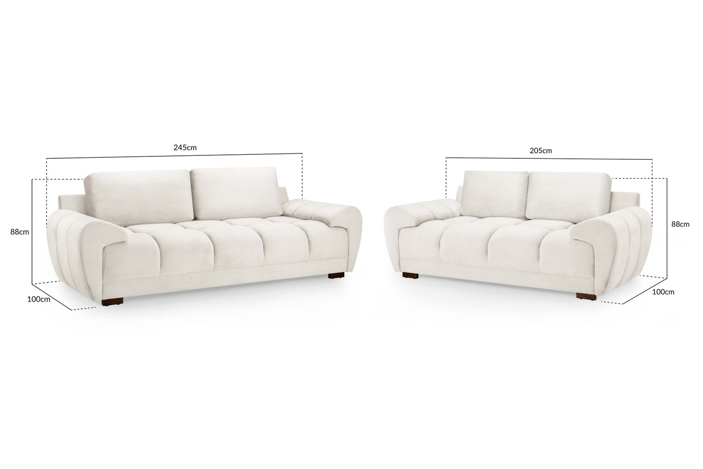 Azzuro Sofa Cream 3+2 Set