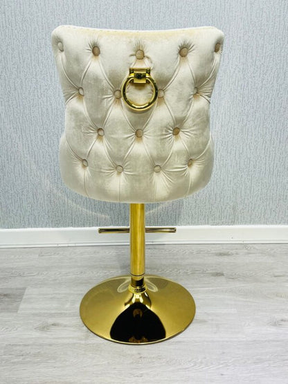 Victoria Cream Ring Knocker Breakfast Stool - ASR Interiors