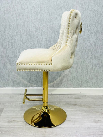 Victoria Cream Ring Knocker Breakfast Stool - ASR Interiors
