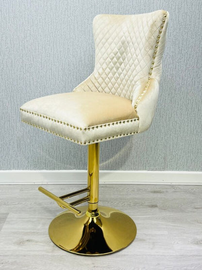 Victoria Cream Ring Knocker Breakfast Stool - ASR Interiors
