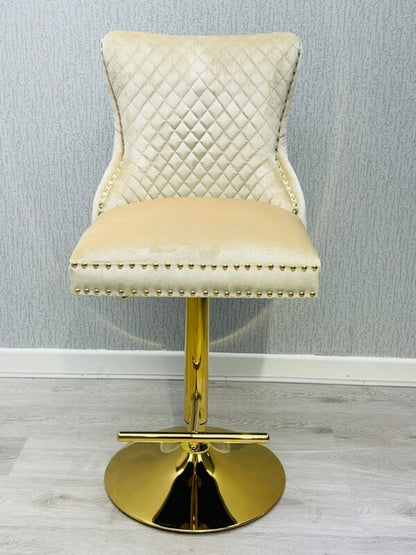 Victoria Cream Ring Knocker Breakfast Stool - ASR Interiors