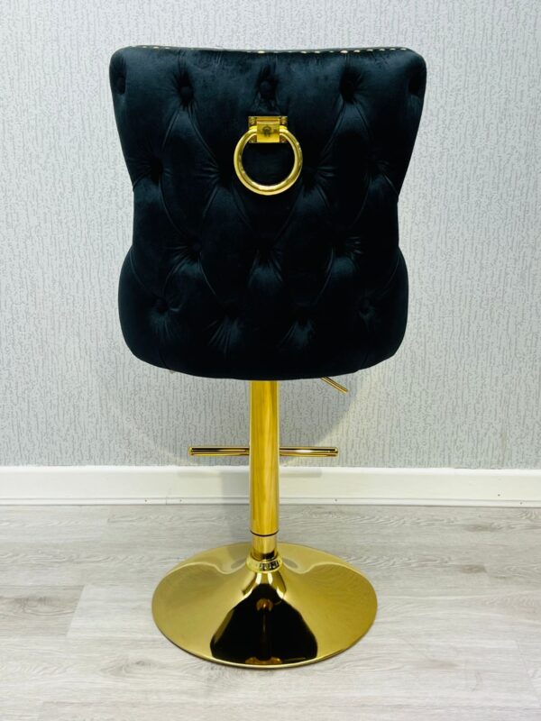 Victoria Black Ring Knocker Breakfast Stool - ASR Interiors