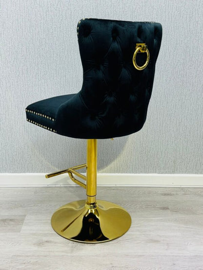 Victoria Black Ring Knocker Breakfast Stool - ASR Interiors