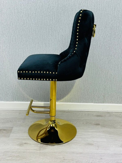 Victoria Black Ring Knocker Breakfast Stool - ASR Interiors