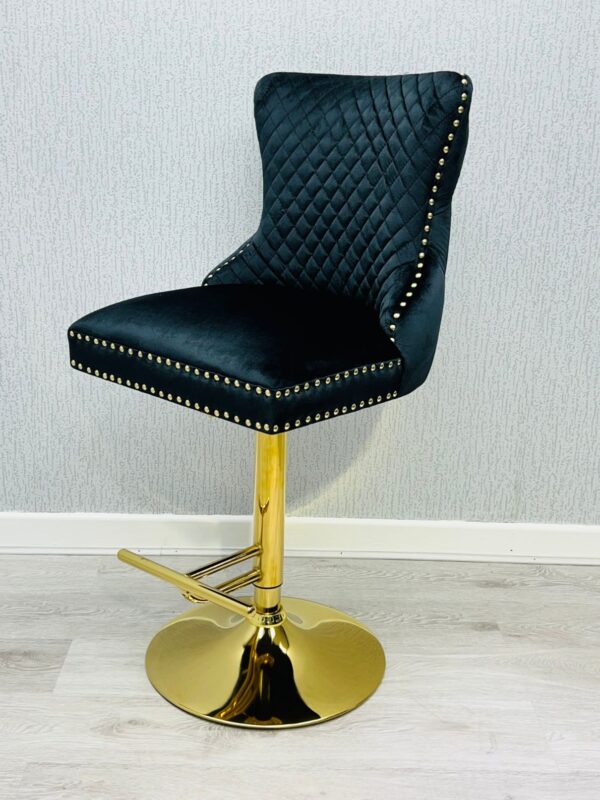 Victoria Black Lion Knocker Breakfast Stool - ASR Interiors