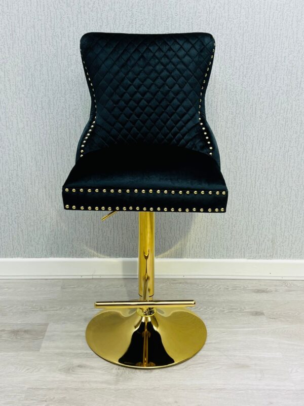 Victoria Black Ring Knocker Breakfast Stool - ASR Interiors