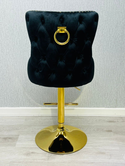 Victoria Black Ring Knocker Breakfast Stool - ASR Interiors