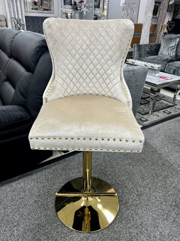 Victoria Cream Lion Knocker Breakfast Stool - ASR Interiors