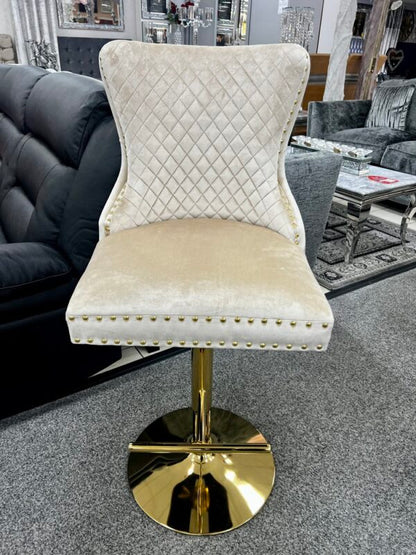 Victoria Cream Lion Knocker Breakfast Stool - ASR Interiors