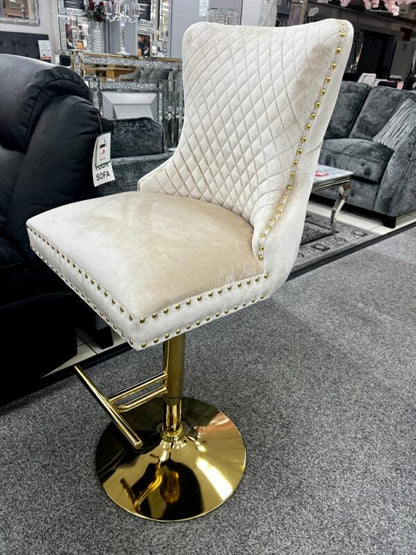 Victoria Cream Lion Knocker Breakfast Stool - ASR Interiors