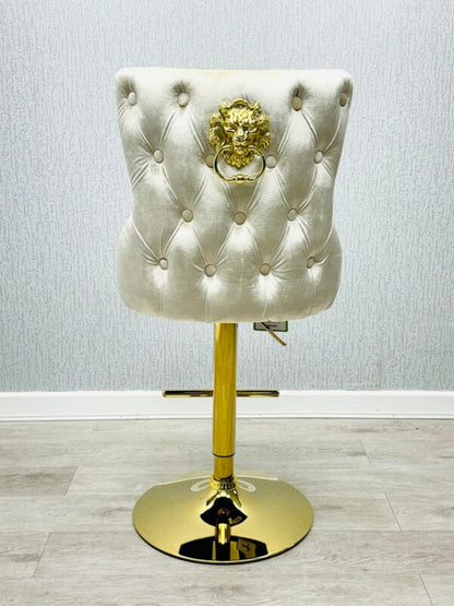 Victoria Cream Lion Knocker Breakfast Stool - ASR Interiors