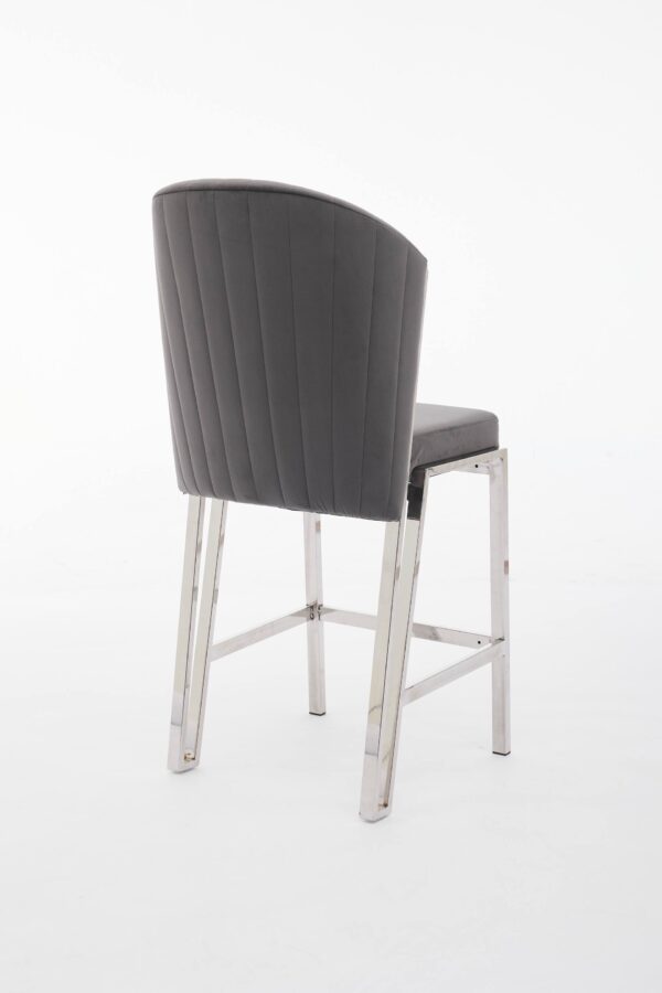 Fabio Grey Silver Breakfast Stools - ASR Interiors