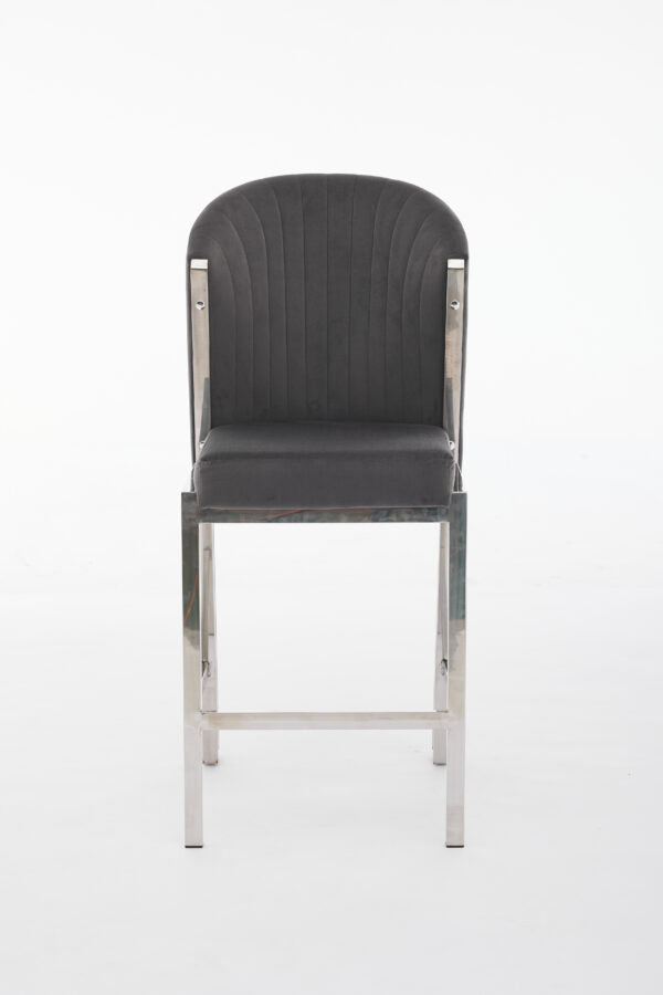 Fabio Grey Silver Breakfast Stools - ASR Interiors