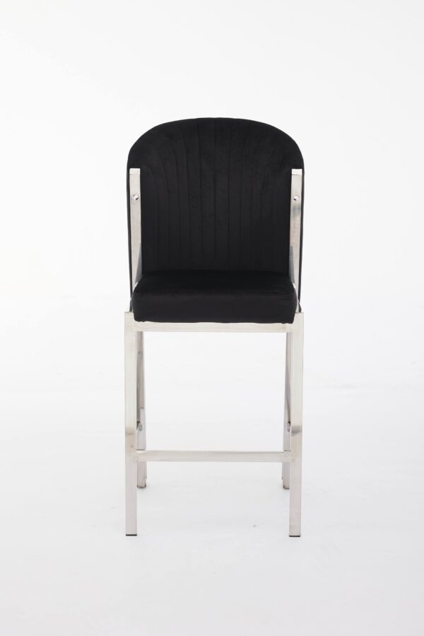 Fabio Black Silver Breakfast Stools - ASR Interiors