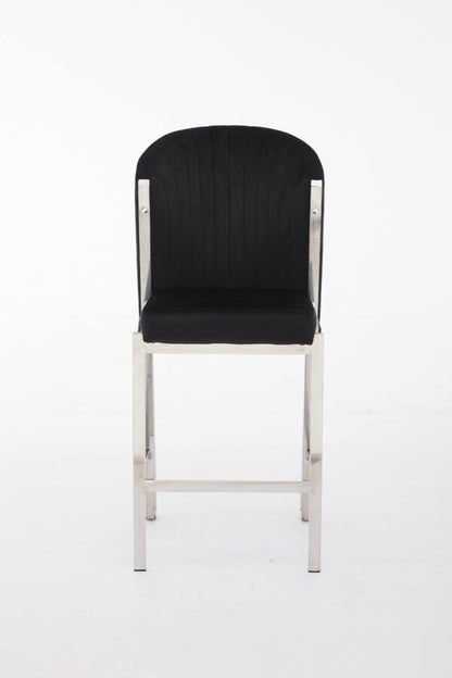 Fabio Black Silver Breakfast Stools - ASR Interiors