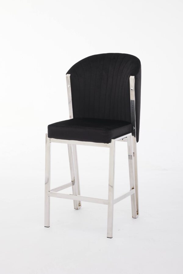 Fabio Black Silver Breakfast Stools - ASR Interiors