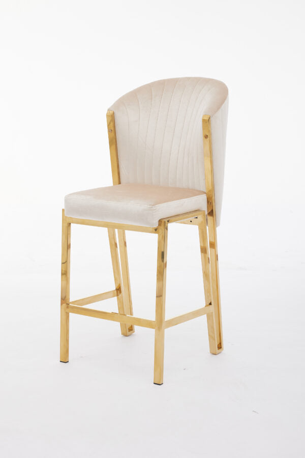 Fabio Cream Gold Breakfast Stools - ASR Interiors