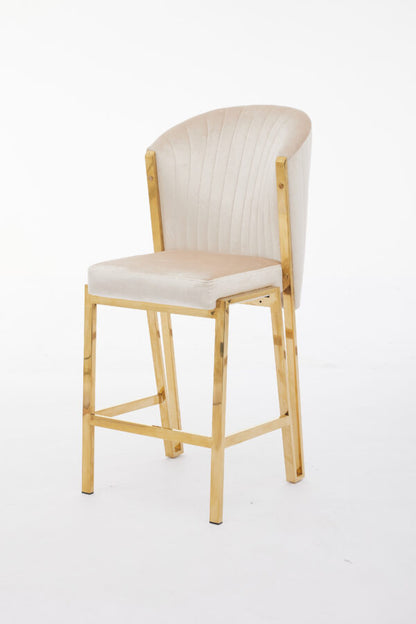 Fabio Cream Gold Breakfast Stools - ASR Interiors