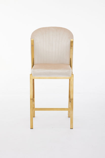 Fabio Cream Gold Breakfast Stools - ASR Interiors