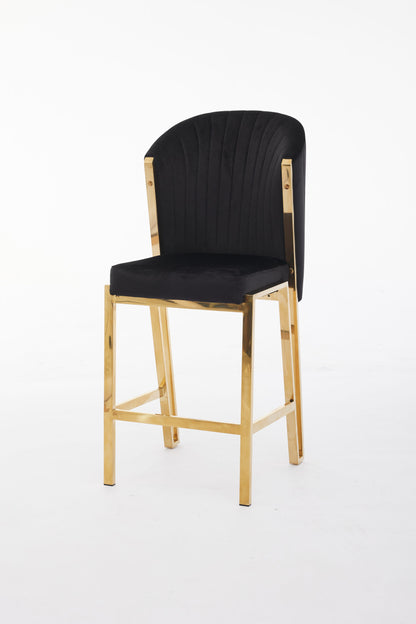 Fabio Black Gold Breakfast Stools - ASR Interiors