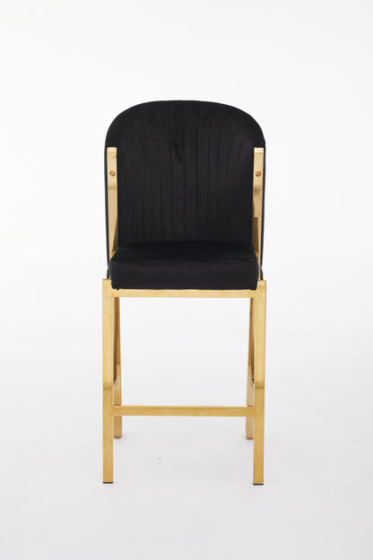 Fabio Black Gold Breakfast Stools - ASR Interiors