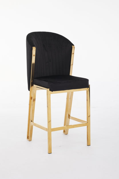 Fabio Black Gold Breakfast Stools - ASR Interiors