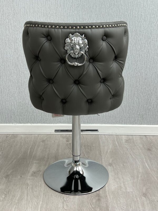 Valentino Hudson Grey PU Bar Stool - ASR Interiors