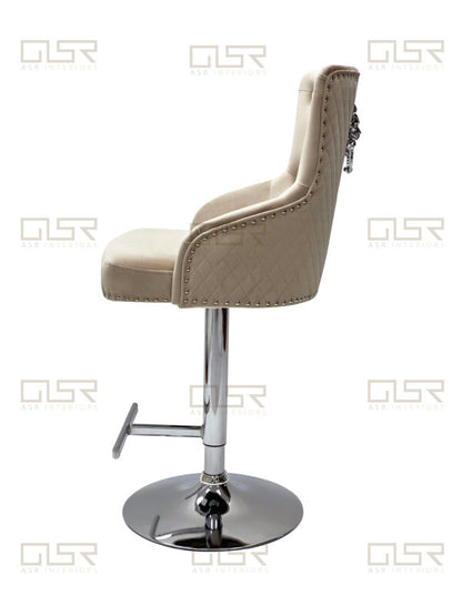 Majestic Mink Fabric Bar Stool - ASR Interiors