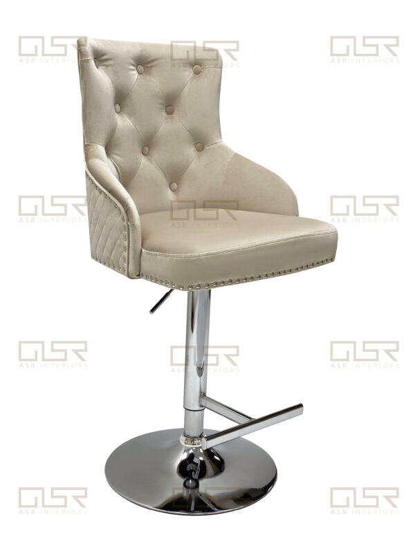 Majestic Mink Fabric Bar Stool - ASR Interiors