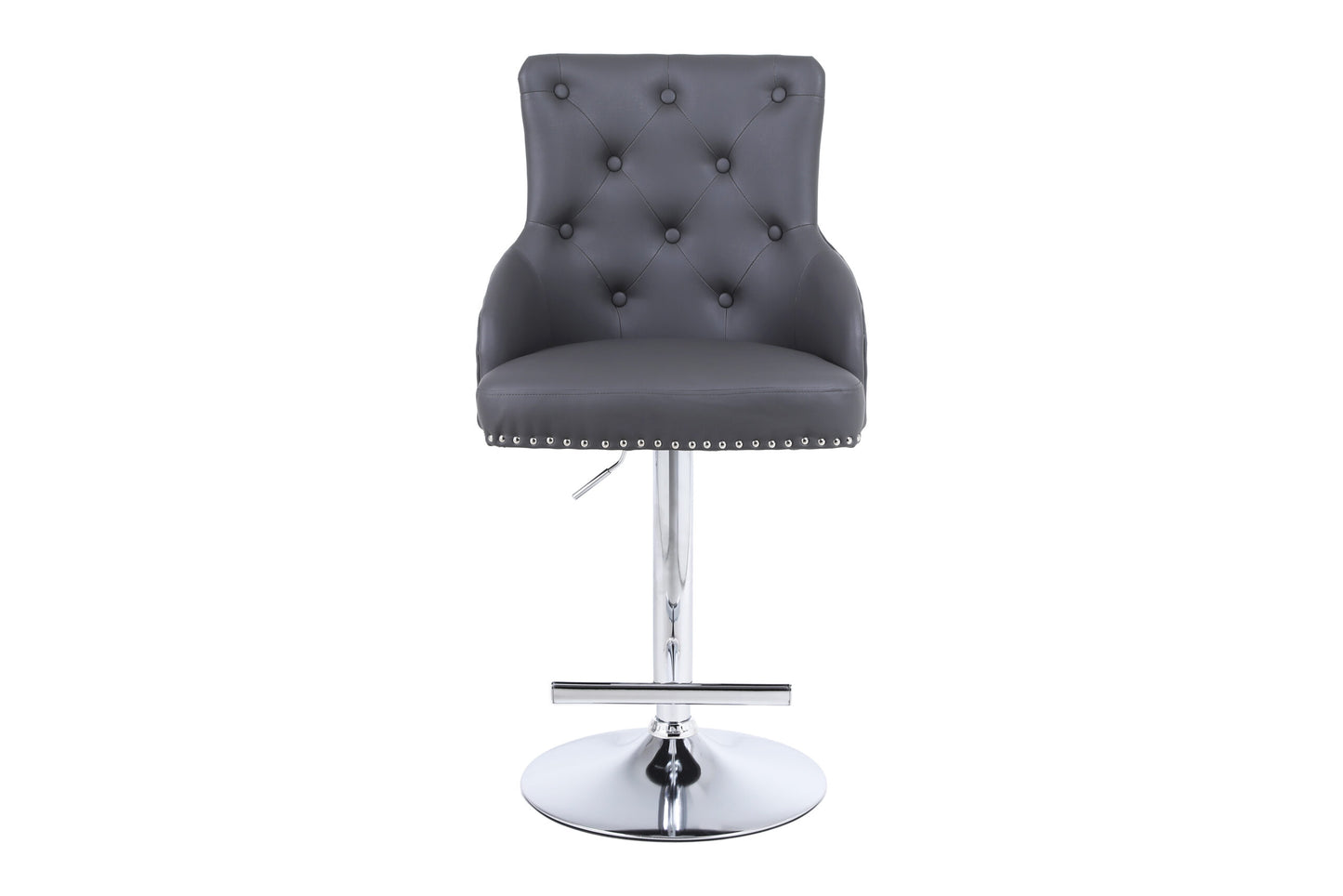 Majestic Hudson Grey PU Bar Stool - ASR Interiors