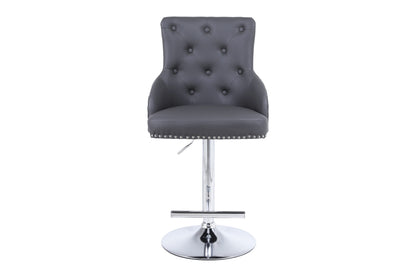 Majestic Hudson Grey PU Bar Stool - ASR Interiors