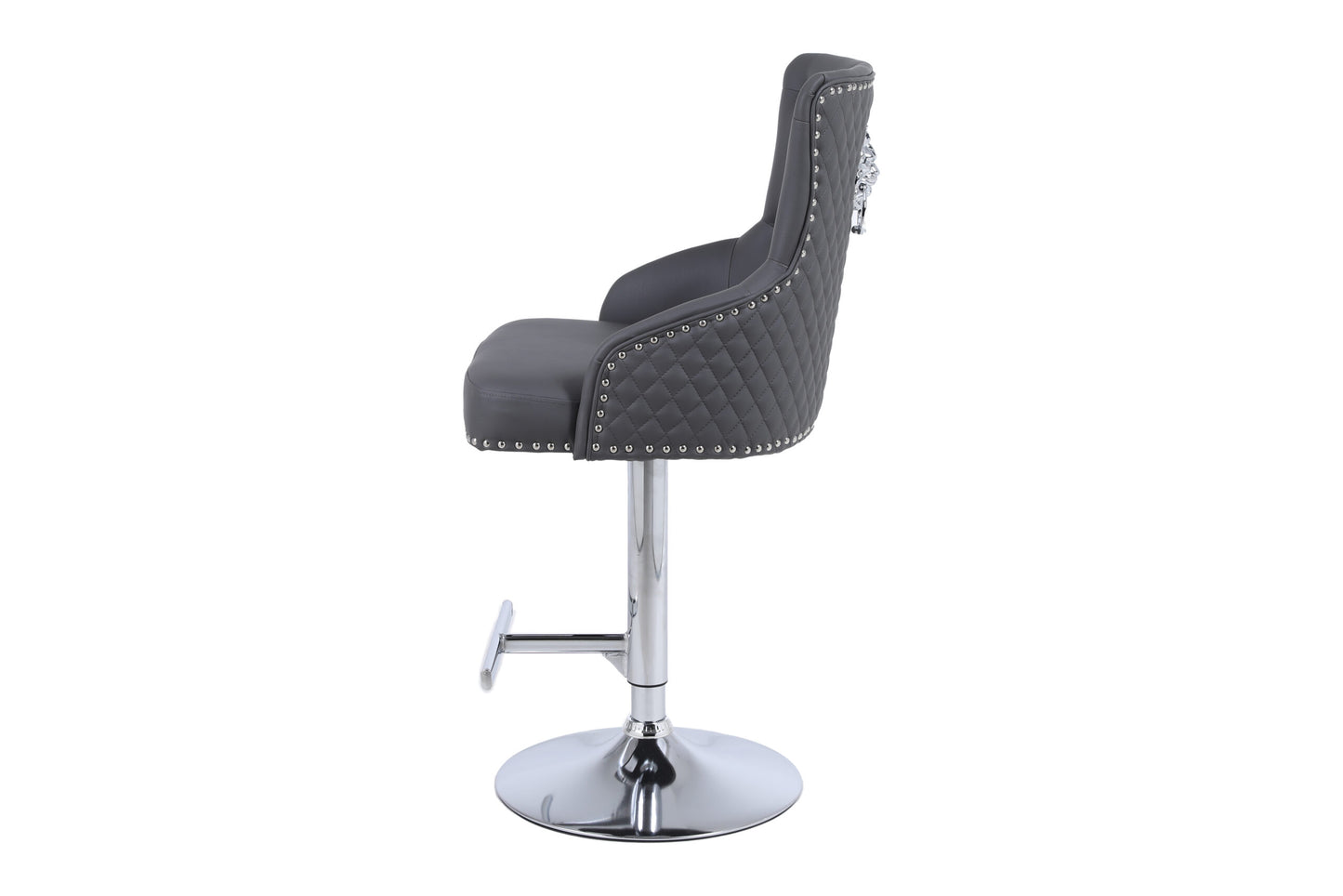 Majestic Hudson Grey PU Bar Stool - ASR Interiors