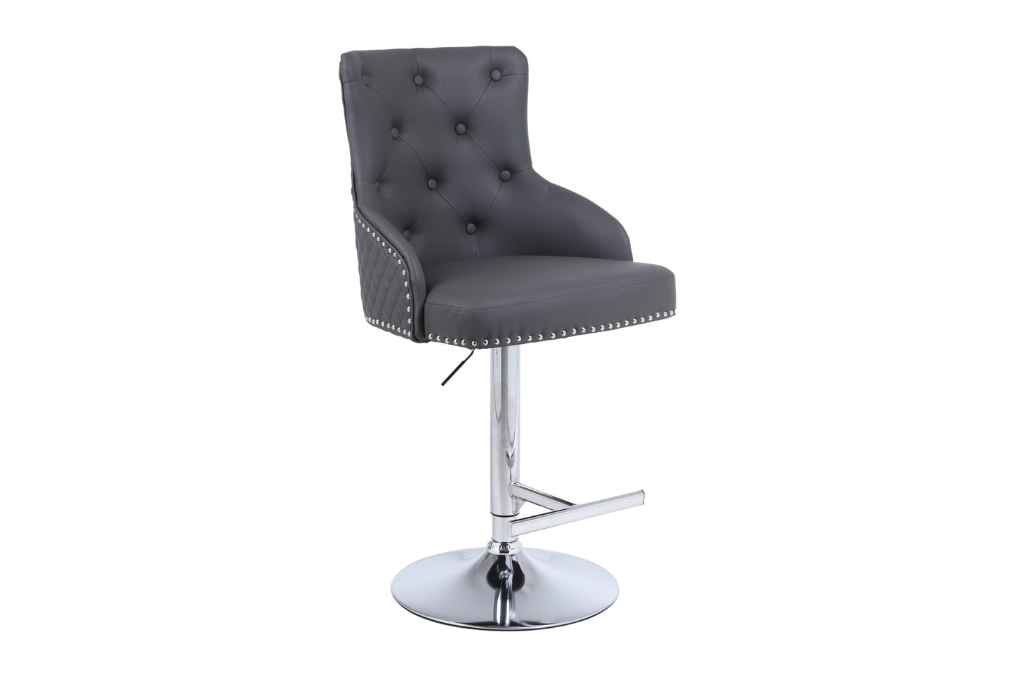 Majestic Hudson Grey PU Bar Stool - ASR Interiors