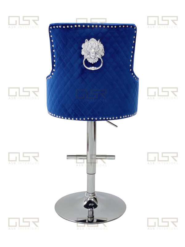 Majestic Navy Fabric Bar Stool - ASR Interiors