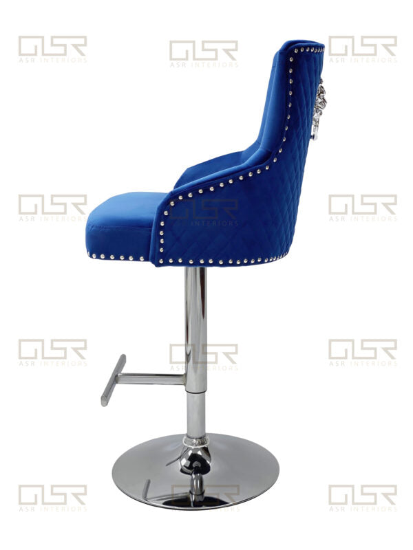 Majestic Navy Fabric Bar Stool - ASR Interiors
