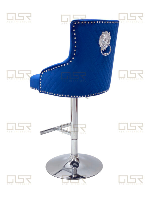 Majestic Navy Fabric Bar Stool - ASR Interiors
